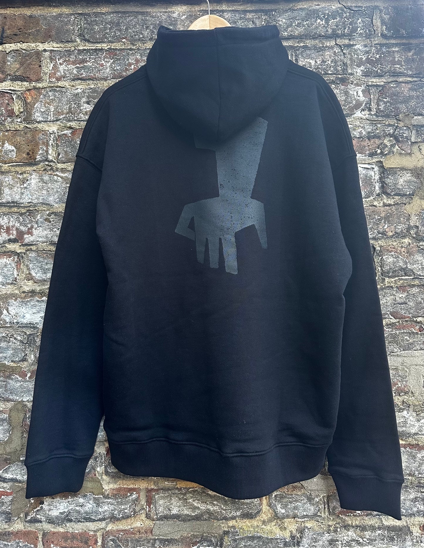 A ; Black on Black, Saturn Soul Patrol, 540 Gram, Earth Positive Organic cotton Hoodie