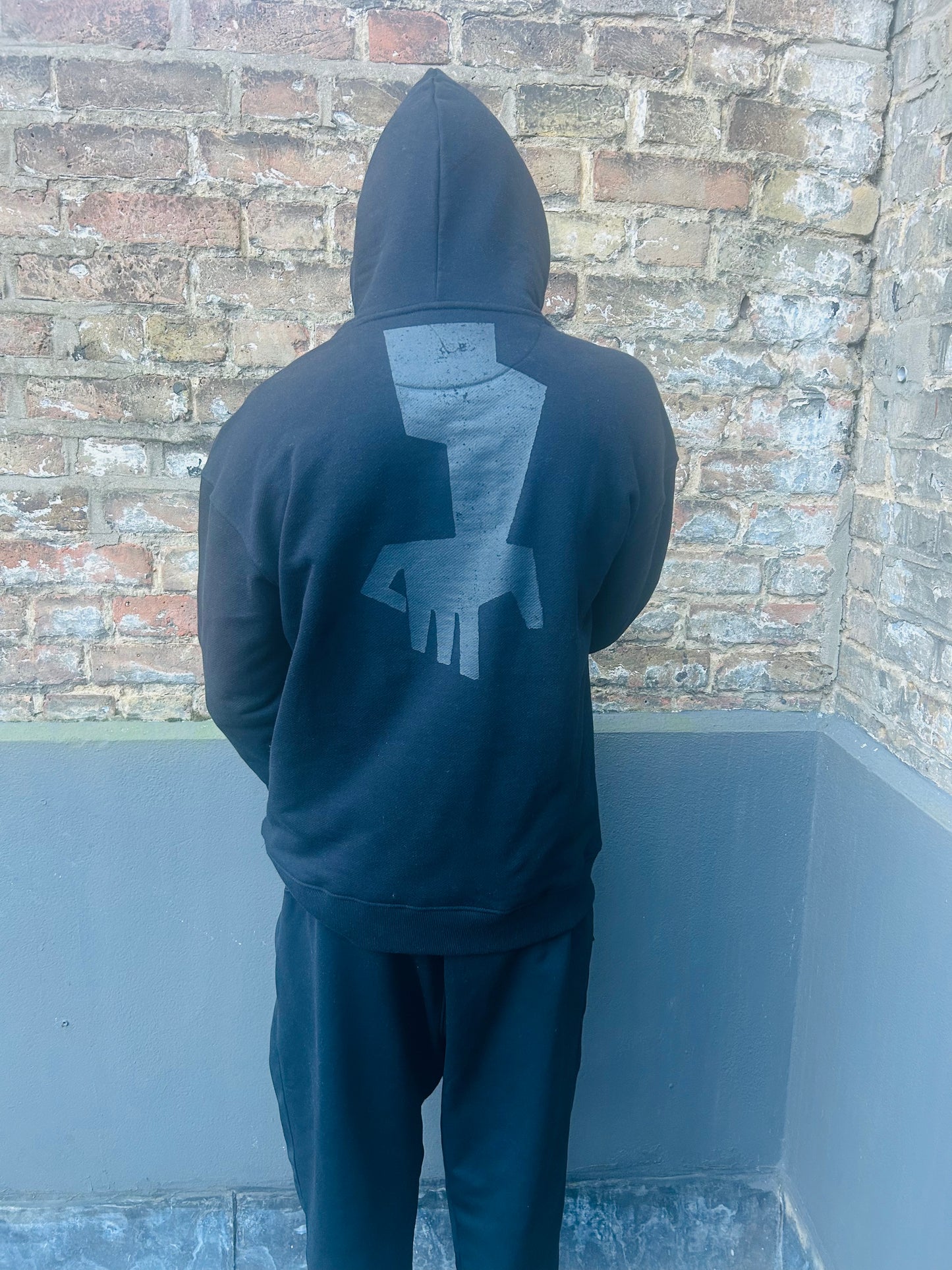 A ; Black on Black, Saturn Soul Patrol, 540 Gram, Earth Positive Organic cotton Hoodie